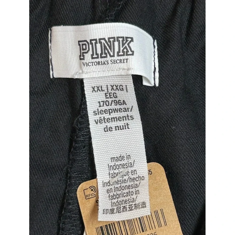 Victoria's Secret PINK Black Floral Logo Sleep‎ Shorts XXL Pajama Bottoms